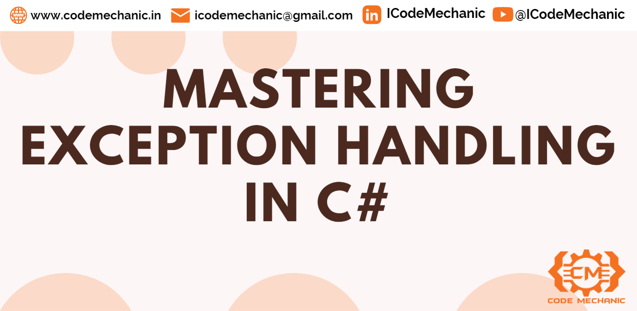 C# Programming - C# Exceptions and Exception Handling The C# language's  exception handling features provide a way to deal with any unexpected or  exceptional situations that arise while a program is running.